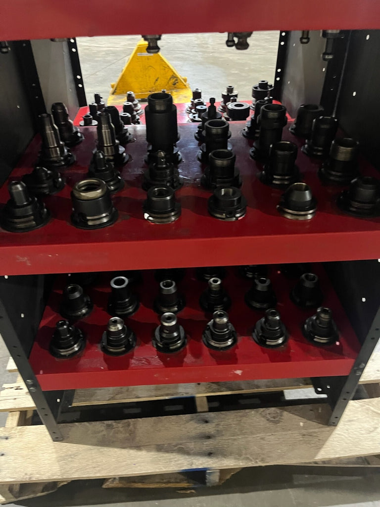 144 Count Cat 40 Taper Tool Holders with pull studs w/2 Huot Tool Towers