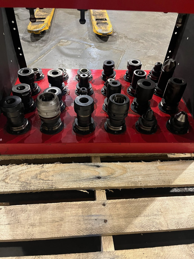 144 Count Cat 40 Taper Tool Holders with pull studs w/2 Huot Tool Towers