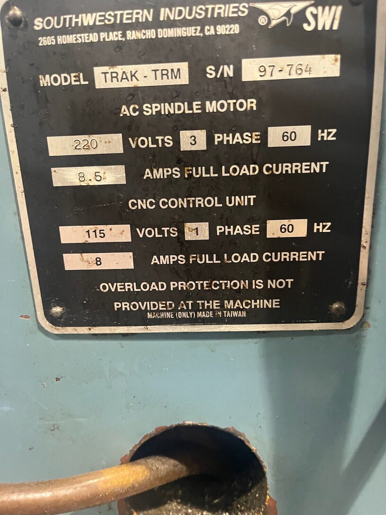 Southwestern Ind. Trak A.G.E 2 CNC Vertical Mill