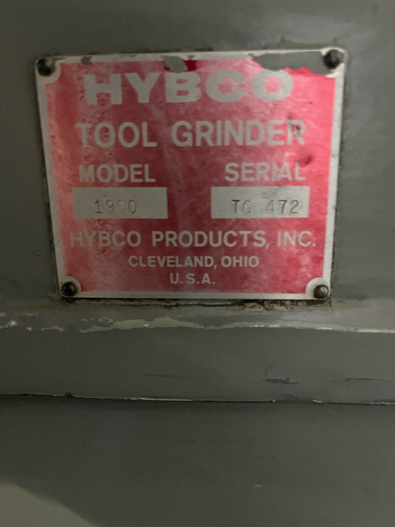 Hybco 1900 Tool Grinder w/2100 SP Relief Grinder