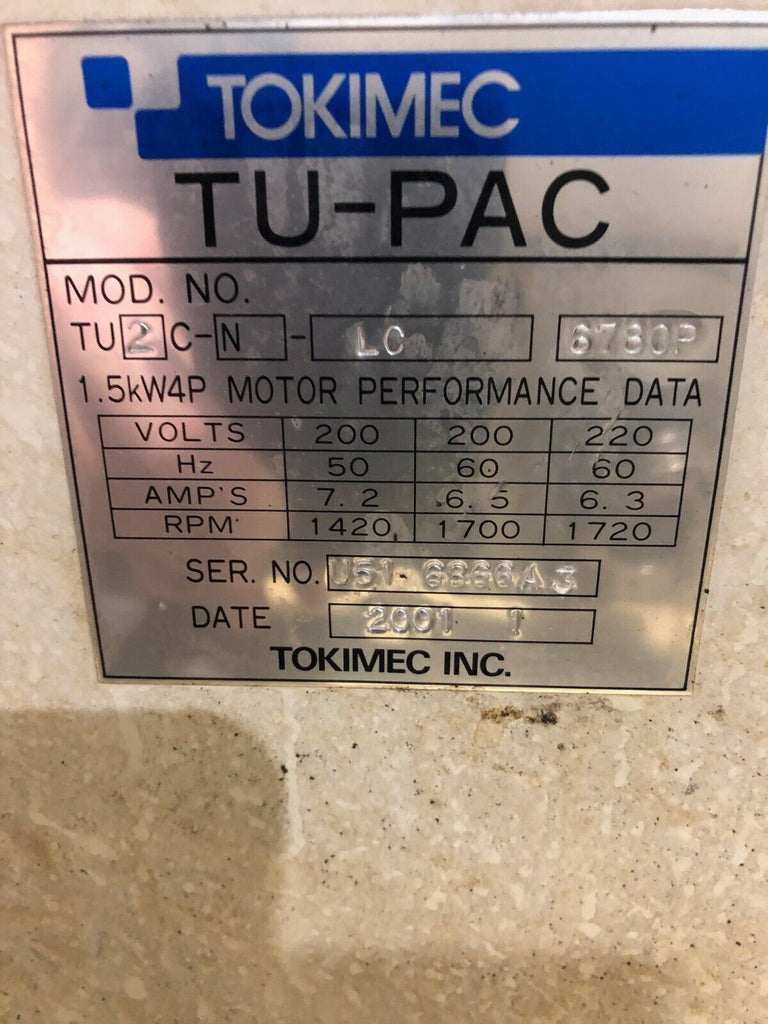 Okuma Hyrdaulic Power Unit Tokimec TU-PAC TU2C-N-LC