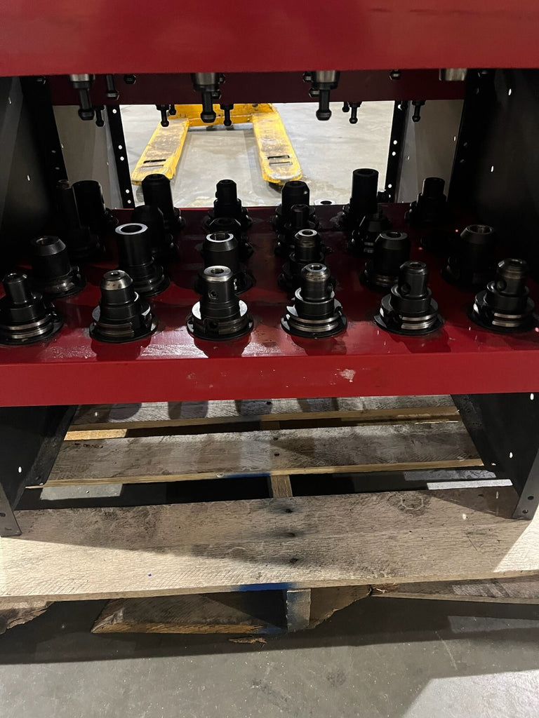 144 Count Cat 40 Taper Tool Holders with pull studs w/2 Huot Tool Towers