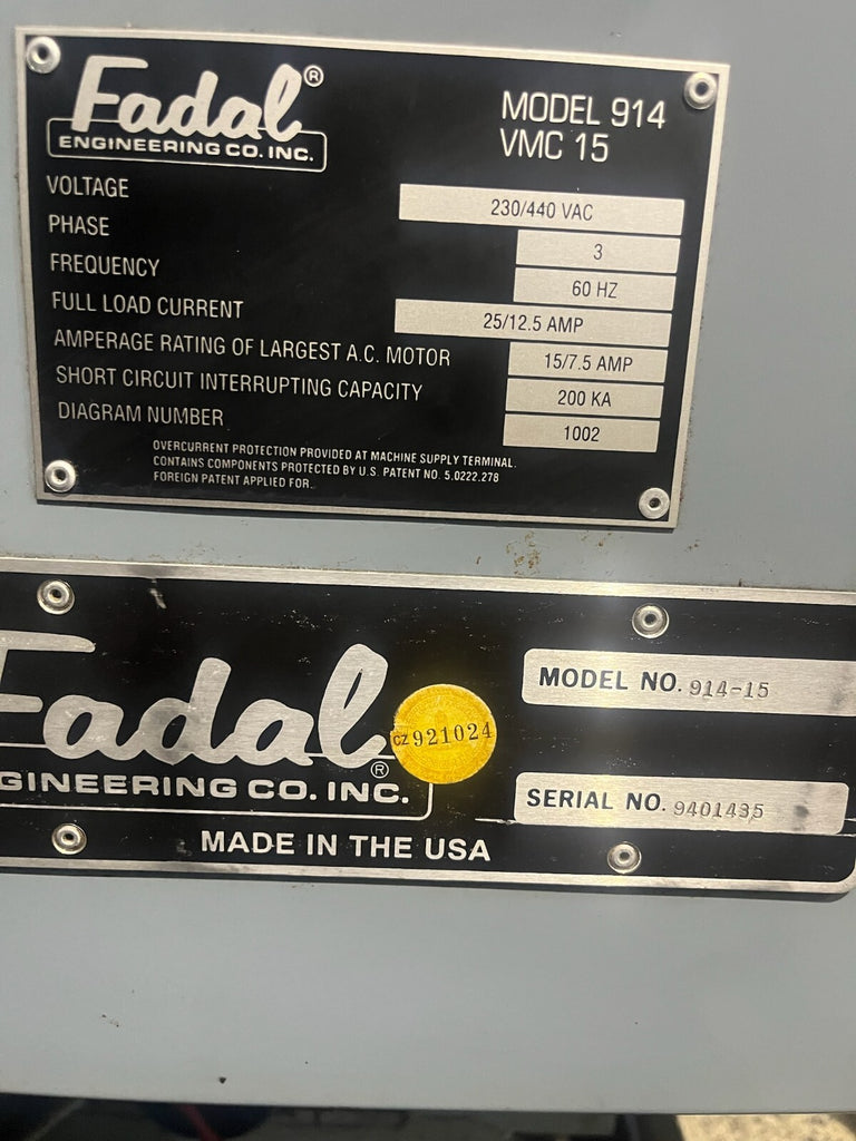 Fadal VMC 3016 CNC Vertical Mill - Model 914-15