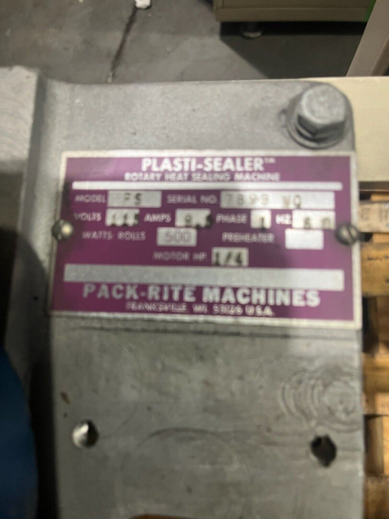 PackRite Plastic-Sealer Model PS Rotary Heat Seeking Machine