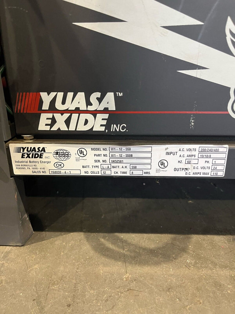 Yuasa Exide W1-12-550 Forklift Battery Charger 24V