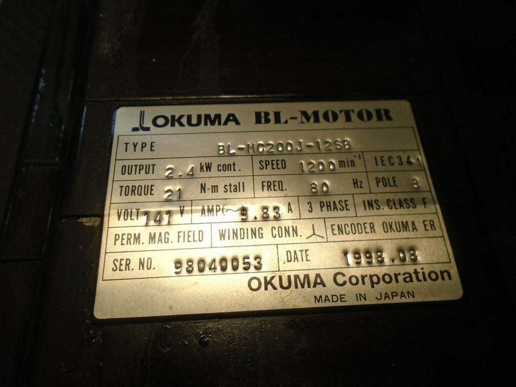 Okuma CNC Servo Motor BL-NC200J-12SB