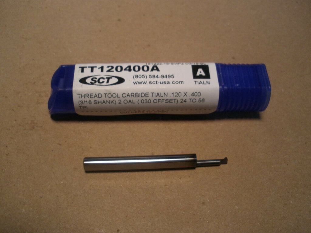 SCT Carbide Threading Boring Bar TT120400A .120 x .400 x 2" long