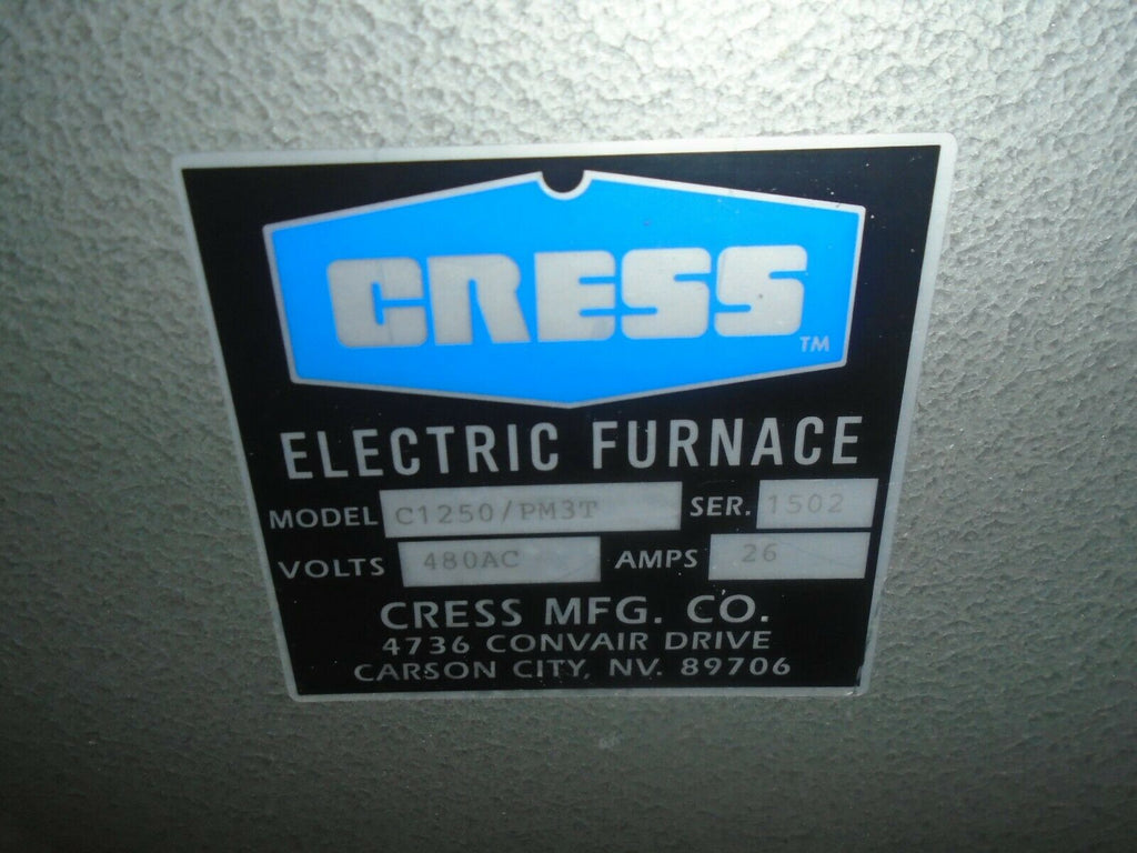 Cress Electric Furnace C1250/PM3T W/Stand Din. In. 12” x 8 ½” x 48” New Old Stoc